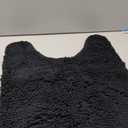 Toilet Rugs U-Shaped 20x20, Soft Absorbent Non-Slip Contour Bathroom Rugs for Toilet, Machine Washable Contoured Bath Mats, Black