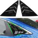 Compatible with Honda Civic 11th Gen Rear Window Vents, 1Pair Side Window Louvers ABS, Glossy Black