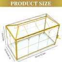 Large Gold and Glass Card Box for wedding with Lock and Slot - Wedding Envelope Card Holder for Reception Clear Lock Box with Key Geometric Handmade Vintage Card Box for Wedding Party