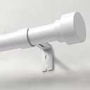 Heavy Duty Curtain Rods for Windows 66 to 120 Inch, 1 Inch Adjustable White Curtain Rod Set with Easy Installation and Modern Design (A1,White,30-120")