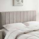 Nestl Upholstered Twin Headboard - Easy Assemble Channel Stitched Headboard Twin Size - Wall Mounted Headboards with 3D Soundproof Wall Panels Peel & Stick Floating Headboards, Silver