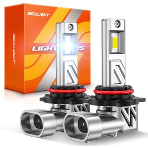 SEALIGHT 9012 Light Headlight Bulbs, 800% 44,000LM Super Bright, 1:1 Real Size, 6500K Cool White Bulbs for Car Powersports ATV/UTV, Pack of 2