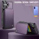 Vinich for iPhone 16 Wallet Case with Card Holder, RFID Blocking Credit Slots Kickstand Shockproof Phone Cover Fit for iPhone 16 6.1" Purple