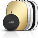 Godox 40"x60"/100x150cm Collapsible Photography Light Reflector, 5-in-1 Oval Multi Disc Diffuser with Carrying Bag - Gold, Silver, Black, White, Translucent for Studio Outdoor Lighting