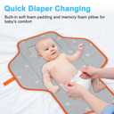 Baby Portable Changing Pad Travel - Waterproof Compact Diaper Changing Mat with Built-in Pillow - Lightweight & Foldable Changing Station, Newborn Shower Gifts