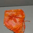 WDIRARA Women's Floral Mesh Strapless Side Ruched Tube Top Asymmetrical Hem Bandeau Crop Tops (Orange), Small