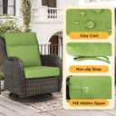 Sunbrella Outdoor High Back Chair Cushion, 2 Pack 44x21 inches Patio Chair Cushions Water Repellent Rocking Cushions Indoor Furniture Seat Pad, Canvas Ginkgo