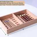 Woho Spanish Cedar Cigar Tray with Adjustable Divider & 6 Count Sheets, Cedar Cigar Tray for Large Cigar Humidor Cabinet/Tupperdor, Cedar Wood Tray for Cigar Storage/Organization/Aging (12"X7"X1.57")