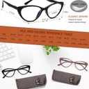 EYEURL Cat Eye Reading Glasses for Women - 2 Pack Blue Light Blocking Computer Readers 2.25 Spring Hinge Anti Glare/UV Ray Eyeglasses