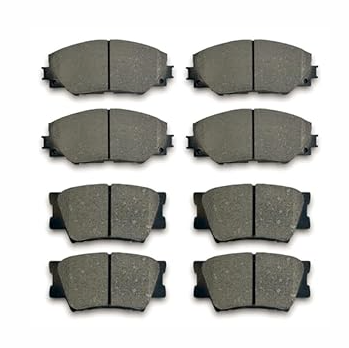 TALAMOYI D1211 D1212 Front & Rear Ceramic Disc Brake Pads Kit For Pontiac Vibe 2009-2010, For Toyota Matrix 2009-2013, For Toyota For RAV4 2011-2015 8PCS