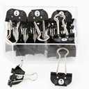 Cute Cat Metal Binder Clips 20Pcs Black Medium Paper Clamps for School Home Desk Organizers Office Supplies
