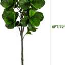 Artificial Fiddle Leaf Fig Tree - 6FT Tall Fake Tree with White Planter, Large Faux Ficus Lyrata Tree Floor Plants, Artificial Plant Indoor Home Decor Office Living Room Housewarming Gift