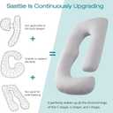Pregnancy Pillow for Sleeping, New G-Shaped Maternity Pillow with Microfiber Removable Cover, Support Back, Hips, Legs, Belly for Pregnant Women Sleeping, 57x 31 Inch