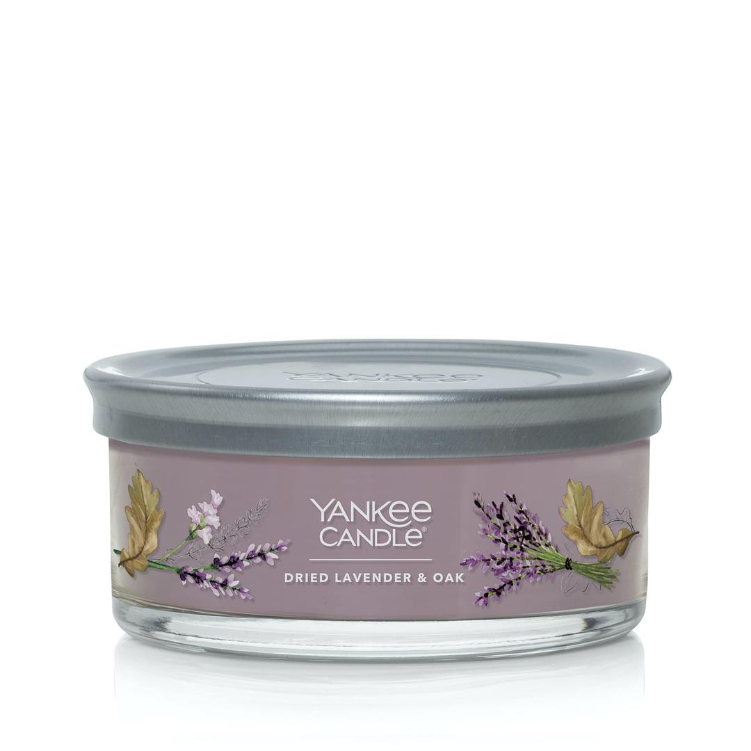 Yankee Candle Dried Lavender & Oak Scented, Signature 12oz Medium Tumbler 5-Wick Candle, Over 16 Hours of Burn Time