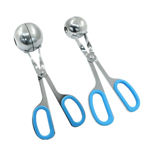 1.38"+ 1.89" Meatball Maker, 2Pcs None-stick Meatball Scoop Ball Maker, Stainless Steel Meat Baller Tongs, Cake Pop, Cookie Dough Scoop for Kitchen (Blue)