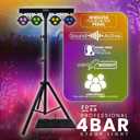 DJ Lights and Stage Lights with Stand | LED Par Gigbar with DMX, Sound-Activated Strobe Light for Parties | DJ Lighting Package, Heavy Duty Light Stand, Uplights for Events