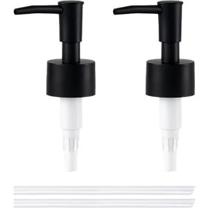 2Pack Pumps Lotion Soap Dispenser Replacement Pump for Your Liquid Soap, Lotion or Dish Soap Refill Dispenser Kitchen Bathroom Worktop Bottles 28/400 Thread Size (Black)