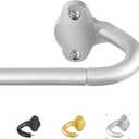 Wrap Around Curtain Rods,Silver Curtain Rods 48 to 84 Inch,5/8 Inch Adjustable Blackout Curtain Rod Set,Room Darkening Single Window Rod,Metal Thicken Hidden Curved Drapery Rods 48-90",Silver