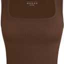 OLCHEE Womens Ribbed Crop Tank Tops Seamless Square Neck Sleeveless Cropped Shirts 2025 Summer Trendy Top - Brown Small