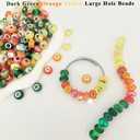 Zyehxed Large Hole Beads Orange Yellow Green Fairy Wand Garden Beads, Assorted European Craft Big Beads Large Hole Lampwork Spacer Bead for DIY Bracelet Necklace Jewelry Making Decoration Supplies, 150 Pcs