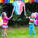 Sratte 4pcs 12.6 x 12 Inches Baby Gender Reveal Piata Set with Confetti Stick Blindfold Pink Blue Pajama Piata Girl Gender Reveal Decorations Party Supplies for Boy Baby Shower