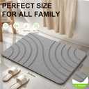 Stone Bath Mat for Bathroom Quick Drying Shower Mats Super Absorbent Diatomaceous Earth Stone Mats, Easy to Clean & Odorless, 23.6 15.5 Inch Grey