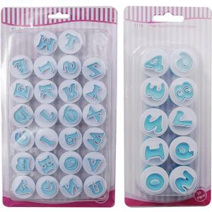 26PCS/Set Cookie Stamp Impress Cookie Cutters Alphabet Letter Fondant Cake Biscuit Mold Letter Shape DIY Cookie Biscuit Alphabet Letters Cake Tool Embosser Cutter (Upper Case Letter Shape with Number)