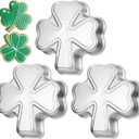 Nuogo 3 Pieces 9 Inch Shamrock Cake Pan Aluminum Cake Pans St. Patrick's Day Clover Mold 3D DIY Baking Pan for Kitchen Birthday St. Patrick's Day Wedding Anniversary
