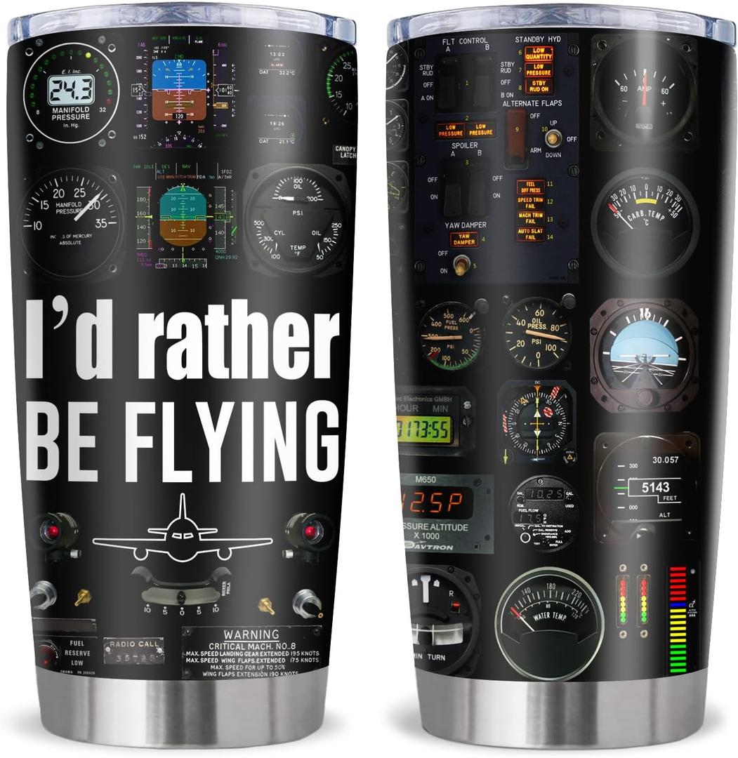 Pilot Gifts, Aviation Gifts for Pilots Men Tumbler 20Oz, Airplane Gift for Men, Pilot Gift for Aviation Lovers Ideas