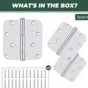 304 Stainless Steel 4 Inch Door Hinges Brushed Satin Nickel Interior Hinges 5/8" Radius Corners 3.5'' Ball Bearing Silver Door Hinges- 3 Pack
