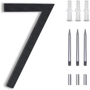8 Inch Floating House Numbers , Address Numbers For Houses Number For Outside Address On House Metal Black Large Modern House Numbers Door Numbers For House Floating Flush Mount Aluminum Black Number (7)
