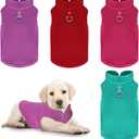 4 Pcs Dog Fleece Vest Sweater Winter Warm Dog Sleeveless Jacket Soft Pullover Fleece Cold Weather Coat Hoodie with D-Ring Leash for Small Medium Dogs Unisex (Purple, Blue, Rose, Red, Medium)