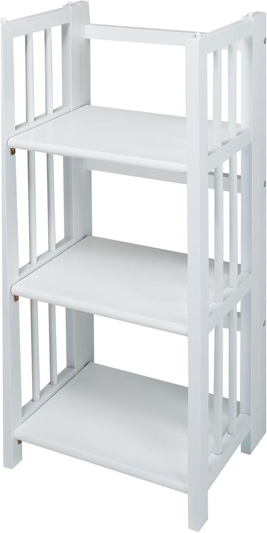 Casual Home 3-Shelf Folding Bookcase, 14" Wide, White