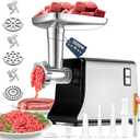 Electric Meat Grinder【3500W Super Motor】【3 Sets SUS304 Blade & Plate】Kubbe Kit, 3 Sausage Tubes, Quick Make for Meat, Kubbe, Sausage, Meat Grinders for Home Use (Black)