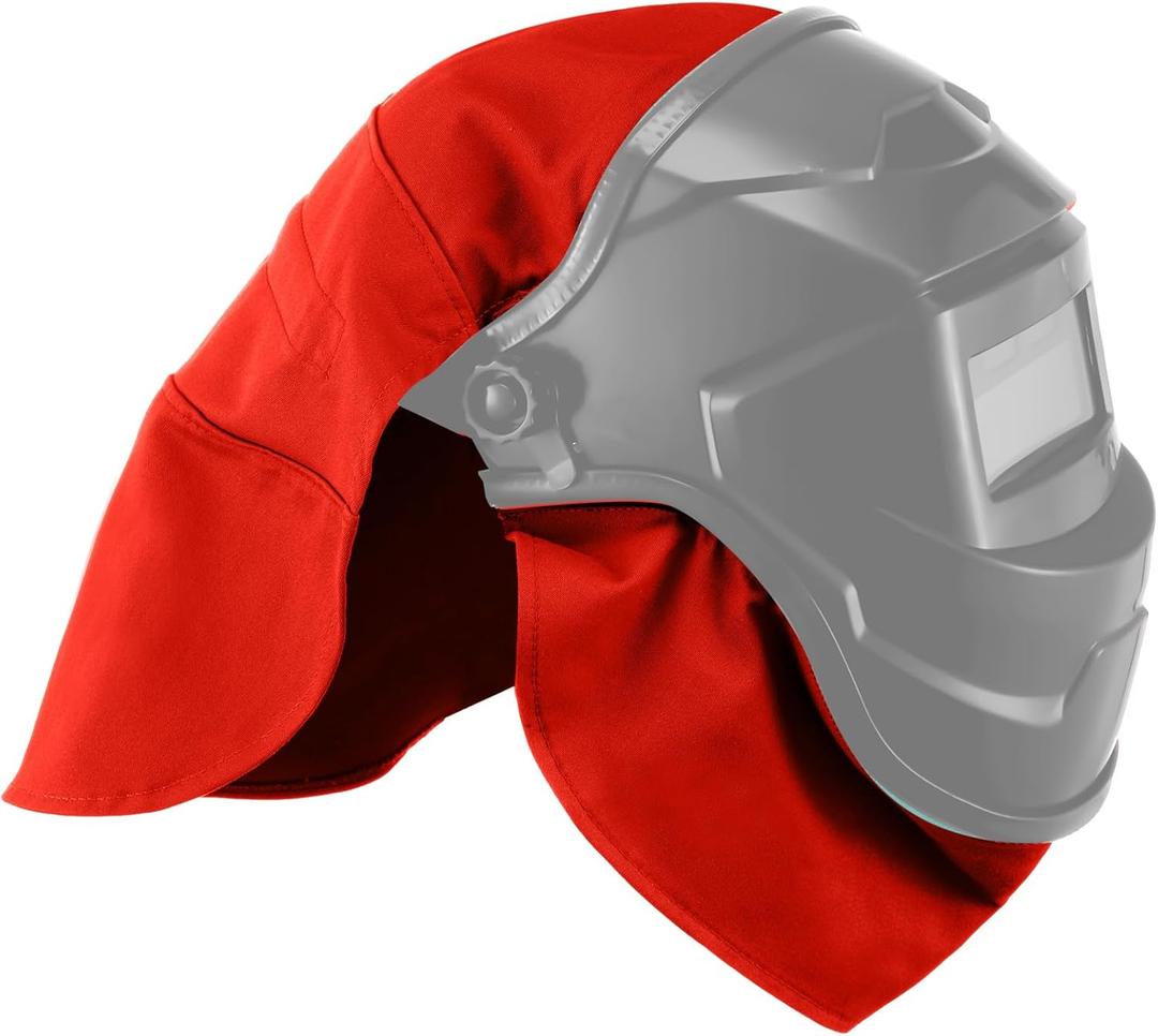 Jecery 2 Pcs Welding Helmet Cover and Helmet Bib Set, Welding Accessories with Press Fit Seal for Neck Protection, Fits Most(Classic,Orange)