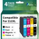 Remanufactured Ink Cartridge Replacement for Epson 212 212XL T212 T212XL Ink Cartridges Combo Pack for Workforce WF-2830 WF-2850 Printer (Packaging May Vary)