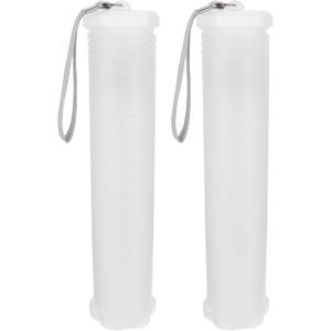 Operitacx 2Pcs Plastic Paint Brush Case, Extendable Paint Brush Holder With Carrying Lanyard, Storage Artist Storage Tube For es, Pens, ing Tools