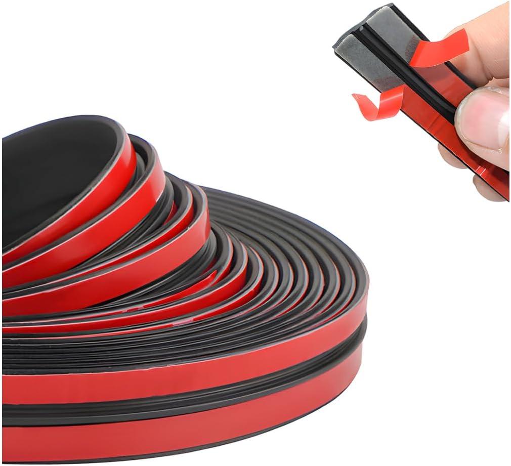 BESULEN 16.4 Ft Car Windshield Weather Stripping, 19mm T Shape Adhesive Rubber Seal Strip, Auto Sunroof Sealing Gasket, Front Rear Windshield Trim Stripping Leak Sound Proofing Weatherstrip