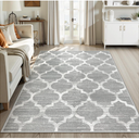 Lahome Moroccan Washable Living Room Carpet - Area Rug 4x6 Entryway Rug Non-Slip Soft Large Rugs for Bedroom Throw Low-Pile, Sage Green Print Modern Rug for Office Kitchen Dorm Entryway Meline
