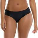 Body Glove Women's Smoothies Nuevo Contempo Solid Full Coverage Bikini Bottom Swimsuit (Medium, Black)