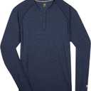 MERIWOOL Men's Base Layer Long Sleeve Henley - Lightweight Merino Wool Thermal (S)