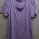 JomeDesign Womens Tops Casual Short Sleeve Square Neck Shirts Puff Sleeve Tshirts Loose Casual Blouse Summer Tee (Medium, Light Purple)