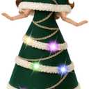 2 x 11.5-Inch Light-Up Decorative Doll with LED Dress,3 Lighting Modes (Slow Flash, Fast Flash, Steady On),Display Stand Included – A Magical Gift for Girls