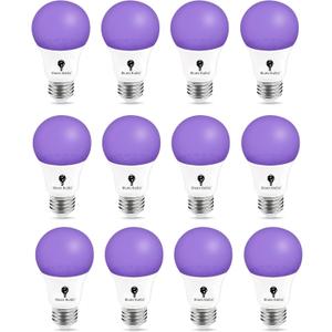 12 Pack LED Black Light Bulb, 9W A19 E26 Blacklight Bulb Level 385-400nm, Body Paint, Glow in The Dark LED Light Bulb Neon Glow Fluorescent Poster Black Bulb