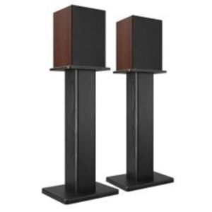 60 cm Black Speaker Stands, Pair of Floor Standing Speaker Mounts, Universal Heavy Duty Speaker Stands for Bookshelf Speakers, Surround Sound, Home Theater, Studio
