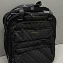 KROSER Carry On Underseat Multi-functional, 16-inch Underseater Lightweight Overnight Suitcase for Men Women, Black