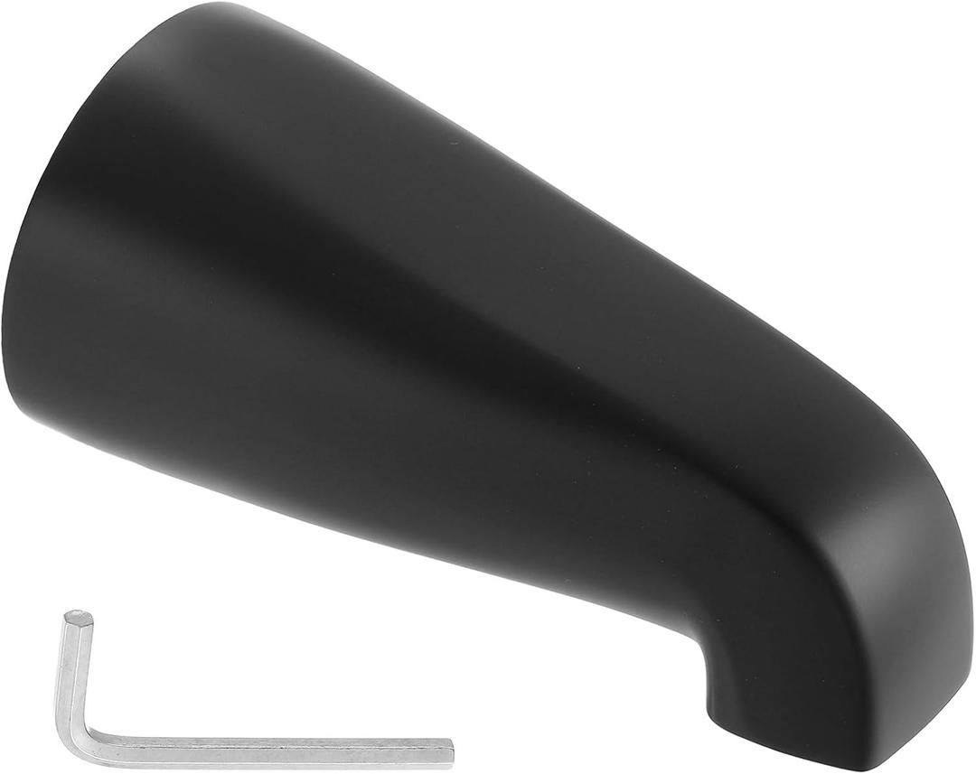 uxcell Tub Spout, Bath Slip-On Tub Spout Zinc Alloy Bathtub Faucet with Hexagonal Wrench without Diverter for 1/2 Inch Water Tube for Bathroom Kitchen, Black