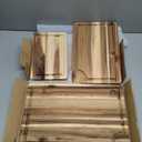 Acacia Wood Cutting Board Set with Juice Groove (3 Pieces), Organic Wooden Cutting Boards for kitchen, Butcher Block Cutting Board for Meat, Vegetable, Wooden Chopping Board 15x10, 12x8, 9x6 inch (Light Brown)