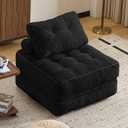 Folding Sofa Bed,Convertible Sleeper Chair for Adults, Folding Sofa Bed Foam Filling Couch with Pillow，Sleeper Chairs Single Size Floor Mattress, Black