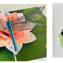 ETA 3D Flower Birthday Pop up Card, 3d Lotus and Dragonfly Card for Girlfriend, Wife, Mum, Grandma, Teacher's Day, Mother Day, Anniversary, Thinking of You, Thank you, F21